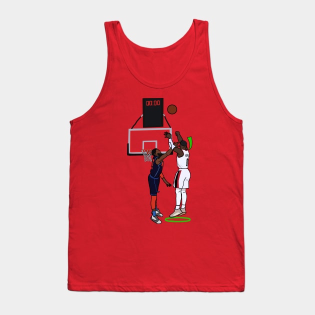 Damian Lillard Hits A Green Light Over Paul George FTW - NBA Portland Trailblazers Tank Top by xavierjfong